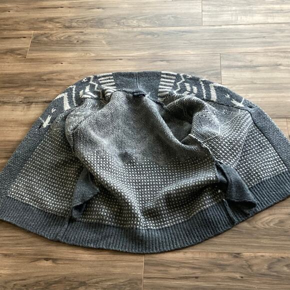 Repeat Luxury Norweigan Intarsia Cardigan Women 38 / S Gray Lagenlook Geometric - Picture 6 of 11